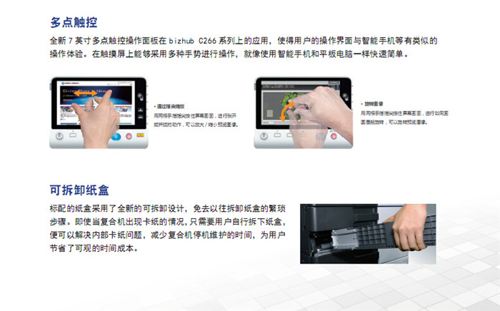 柯尼卡美能達C266彩色復印機多點觸控-科頤辦公