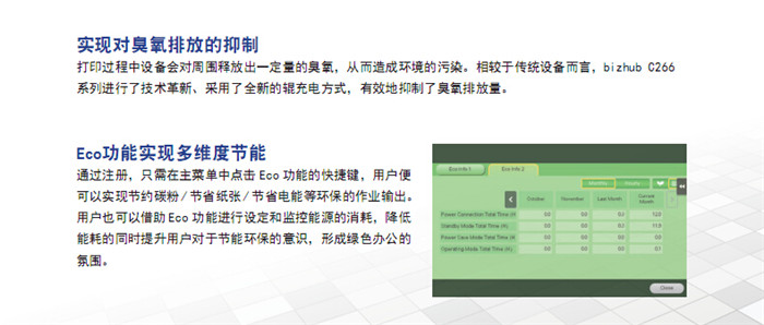柯尼卡美能達C266彩色復印機Eco功能實現多維度節能-科頤辦公