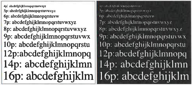 白底和反相英文字母測試頁打印效果 白底和反相英文字母測試頁打印效果